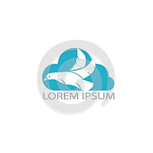 Eagle cloud logo design concept.