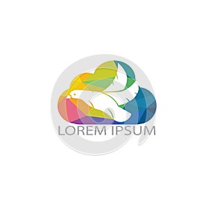 Eagle cloud logo design concept.