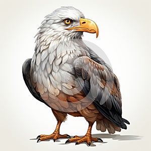 Animated Eagle Illustration On White Background photo