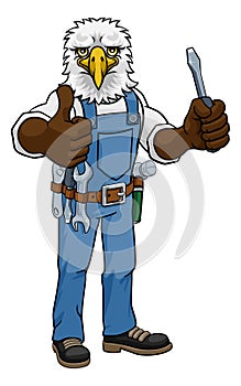 Eagle Electrician Handyman Holding Screwdriver