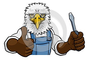 Eagle Electrician Handyman Holding Screwdriver