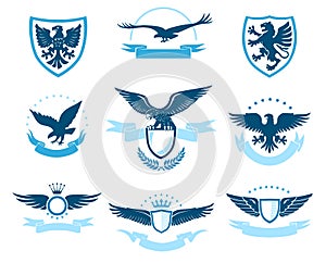 An Eagle Emblem Set on a White Background