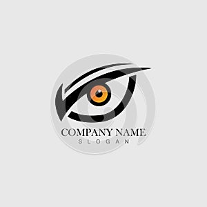 Eagle eye logo concept design template.