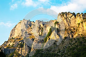 Eagle Eye panoramic viewpoint up on the cliff in Rhodope mountains