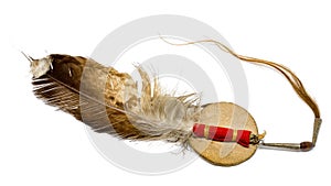 Eagle feather with horse hair as Indian hair accessory