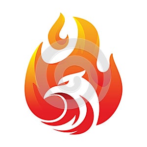 Eagle fire flame logo design