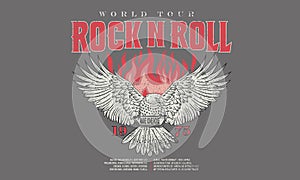 Eagle fly vector artwork for t-shirt and others.