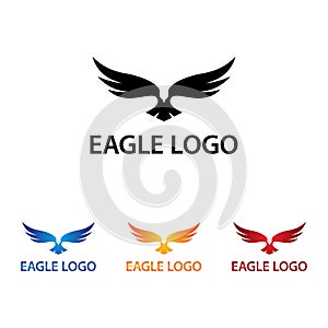 Eagle FLying Down Logo Negative Space Concept
