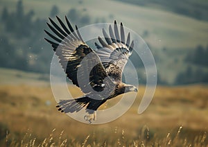 An eagle flying in pursuit of prey generated by AI.