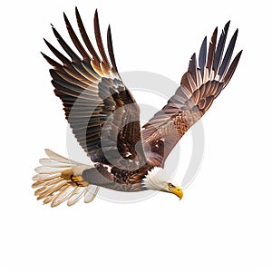 eagle flying on white isolate background