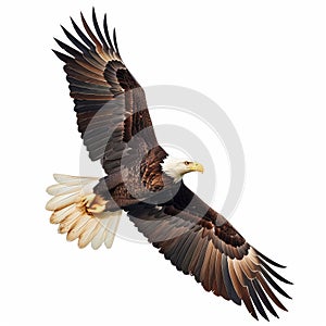 eagle flying on white isolate background