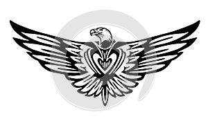 Eagle graphic, bird icon isolated