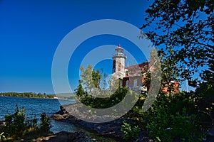 Eagle Harbor Lighthouse in Michigan on Lake Superior