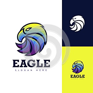 Eagle Head Abstract Logo Gram Illustration