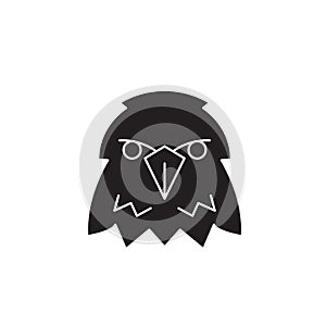 Eagle head black vector concept icon. Eagle head flat illustration, sign