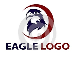Eagle head in the circle logo vector design