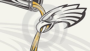 Eagle head emblem, powerful symbol and bird of prey illustration vector design Generative AI photo