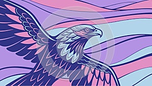 Eagle head graphic art, powerful bird of prey and stylized wildlife vector design Generative AI photo