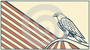 Eagle head graphic, bird of prey and wildlife symbol vector design Generative AI photo