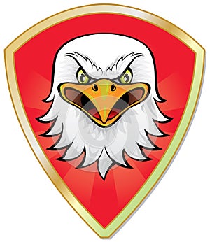 Eagle head with heraldry shield