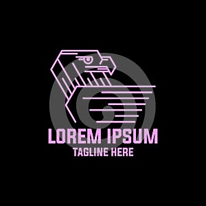 Eagle head line art logo