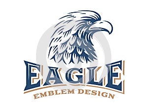 Eagle head logo - vector illustration on white background