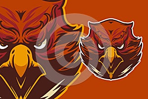 Eagle head mascot vector illustration cartoon style