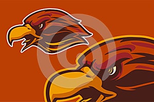Eagle head mascot vector illustration cartoon style