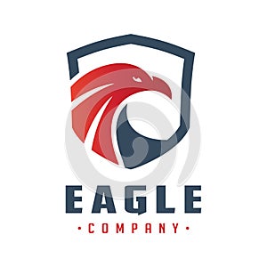 Eagle head shield logo design