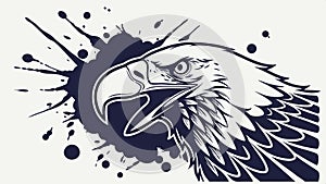 Eagle head silhouette, bird of prey, freedom symbol, and powerful animal vector design Generative AI photo