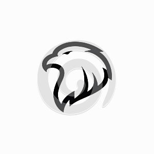 Eagle head simple vector logo design