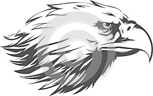 Eagle Head Vector - Side View Silhouette