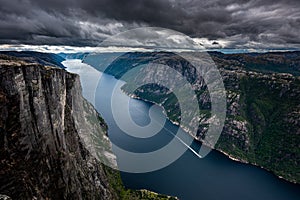 Eagle head viewpoint near Kjeragbolten Lysebotn Norway