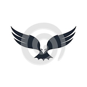 Eagle hunting, negative space, illustration