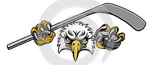 Eagle Ice Hockey Player Animal Sports Mascot