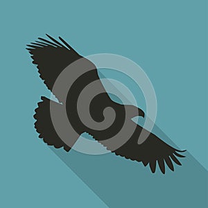 Eagle Icon in black color in a flat design. Vector illustration