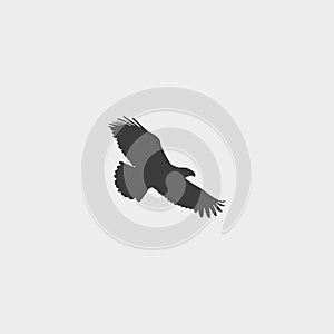 Eagle icon in a flat design in black color. Vector illustration eps10