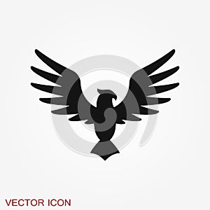 Eagle icon. Logo design vector template, flat icon