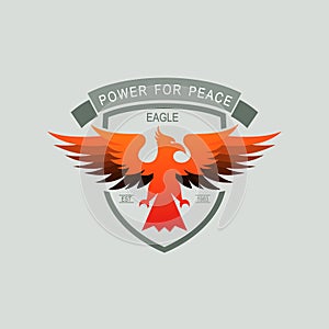 Eagle icon with wing logo illustration
