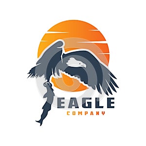 The eagle logo design preys on fish