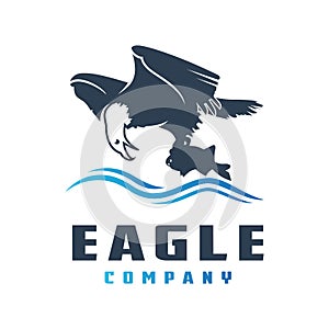 The eagle logo design preys on fish