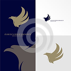 Eagle logo design vector. Simple Eagle logo template. Icon Symbol