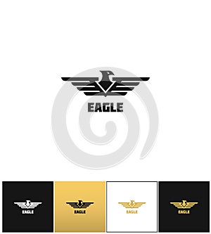 Eagle logo or falcon emblem vector icon