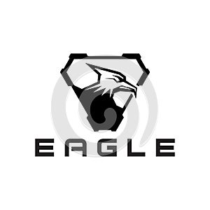 Eagle Logo. Shield Triangle Eagle vector logo design illustration template