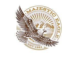 Eagle logo - vector illustration, emblem on white background