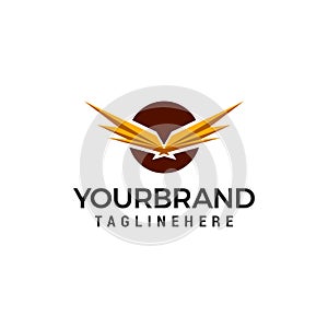 Eagle luxury circle logo design concept template