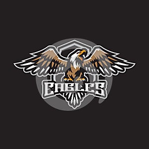 Eagle mascot logo design vector with modern illustration concept style for badge, emblem and t shirt printing. Angry eagle