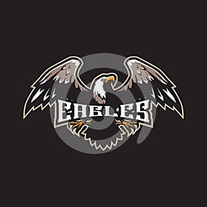 Eagle mascot logo design vector with modern illustration concept style for badge, emblem and t shirt printing. Eagle illustration