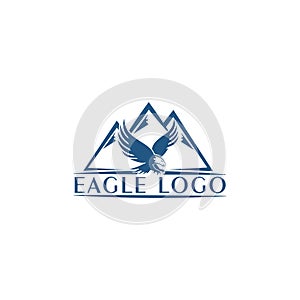Eagle Mountain Vector logo icon concept illustration. Bird logo. Eagle logo. Abstract logo Design element. Eagle Bird Logo Design.