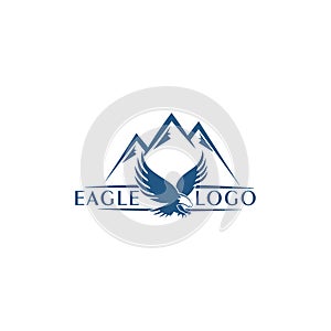 Eagle Mountain Vector logo icon concept illustration. Bird logo. Eagle logo. Abstract logo Design element. Eagle Bird Logo Design.